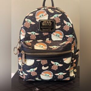 Loungefly Star Wars Baby Yoda Kids Backpack - Black and Green